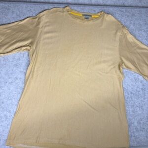 Zegna Sport t-shirt large yellow white striped Italian tee